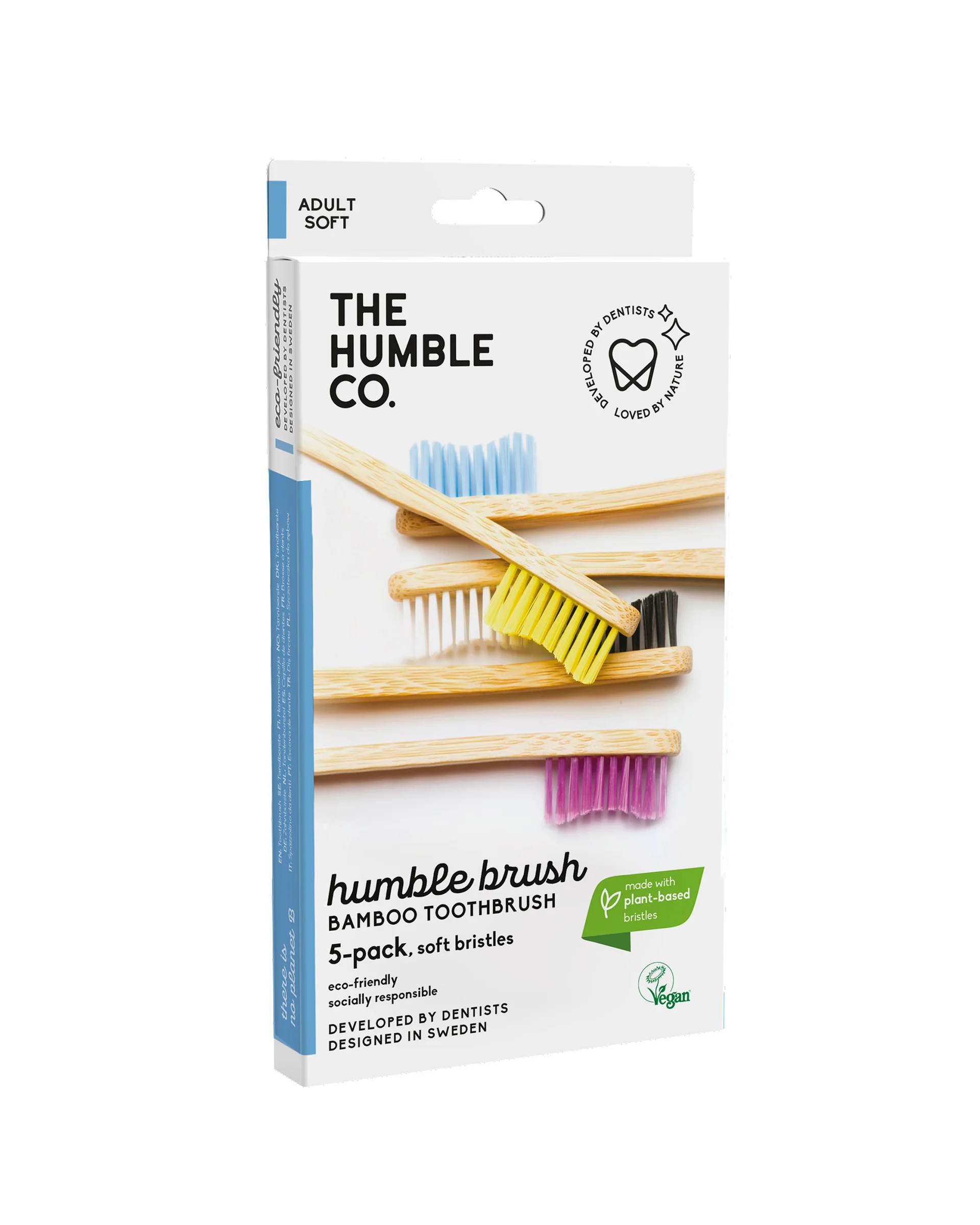Family Pack of 5 Bamboo Toothbrushes - Soft
