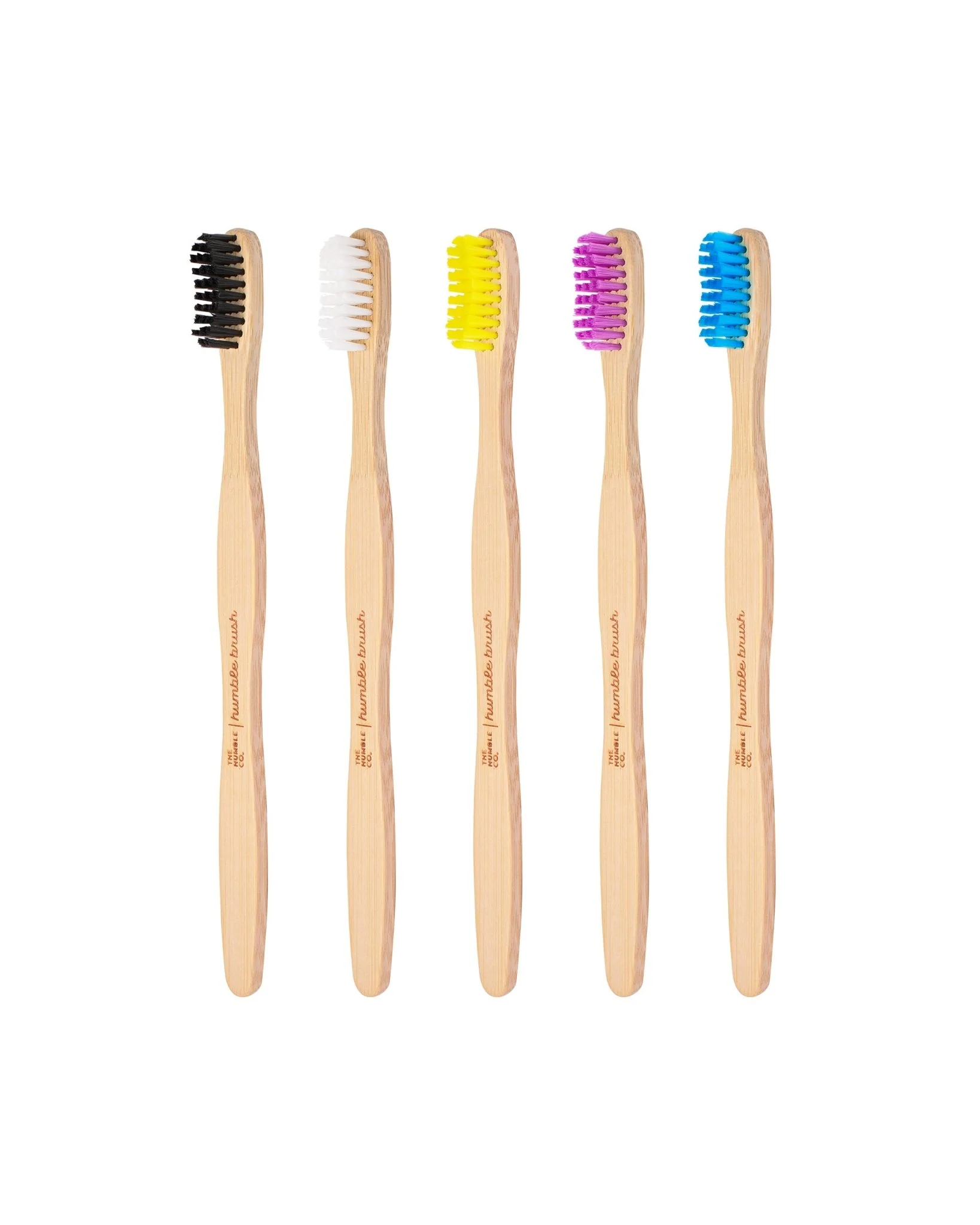 Family Pack of 5 Bamboo Toothbrushes - Soft