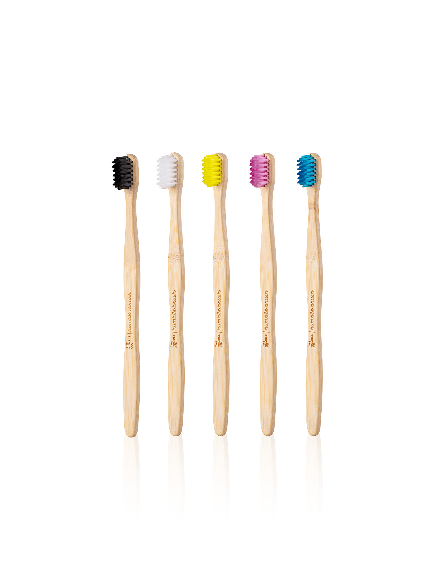 Family Pack of 5 Bamboo Toothbrushes - Sensitive