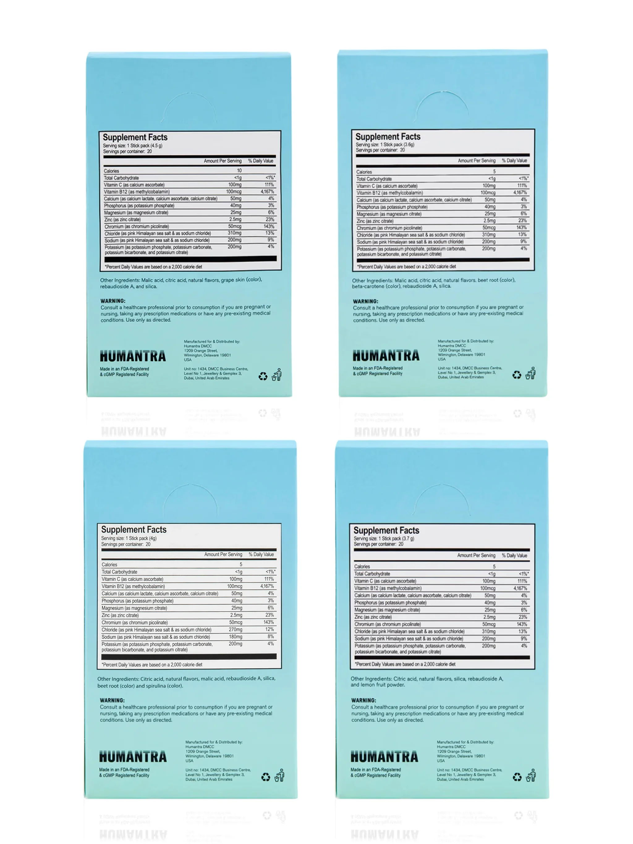 Electrolyte Antioxidant Drink Bundle - Pack of 4 (Mixed Flavors)