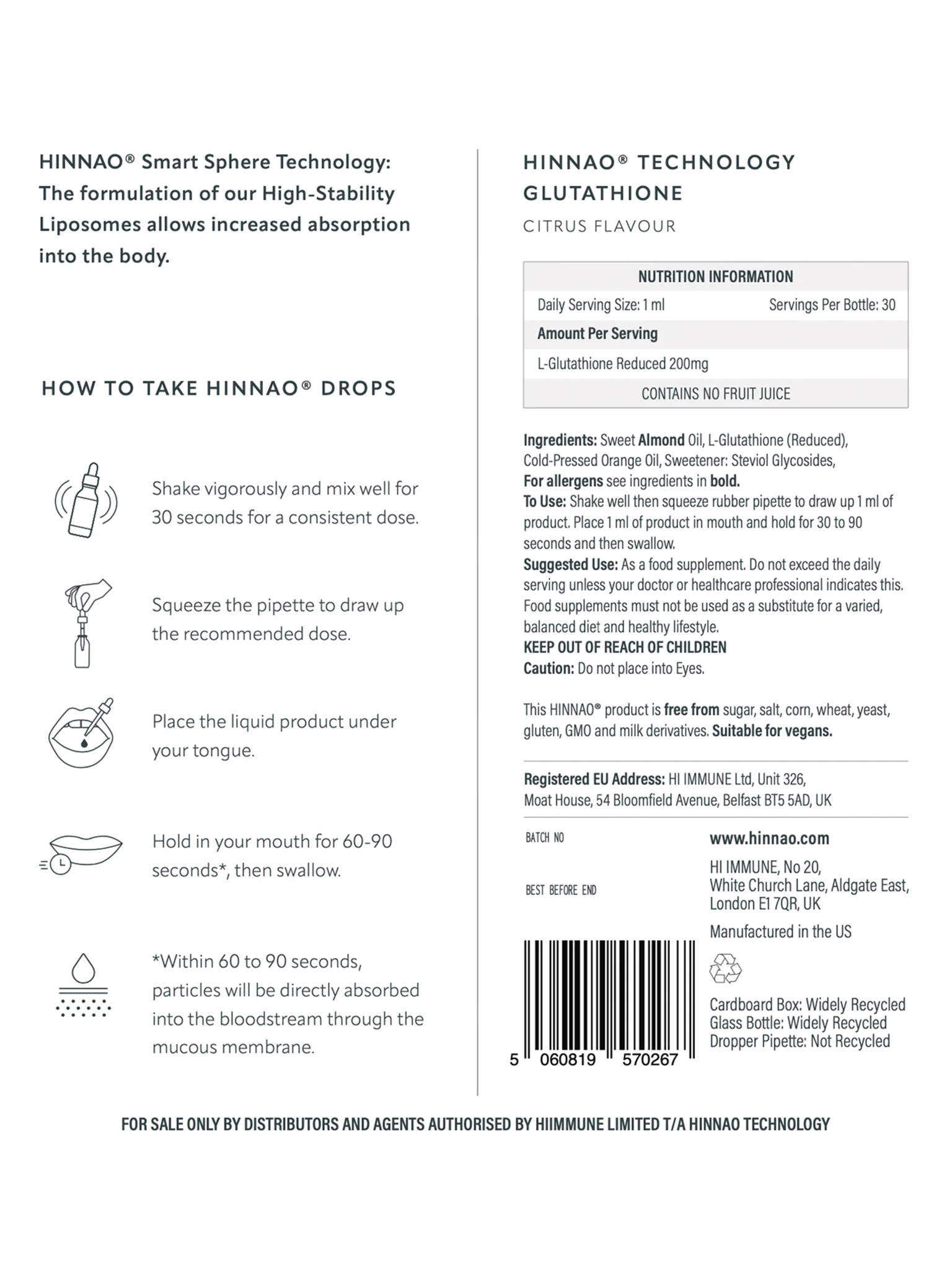 Glutathione High-Stability Liposomes - 30 ml