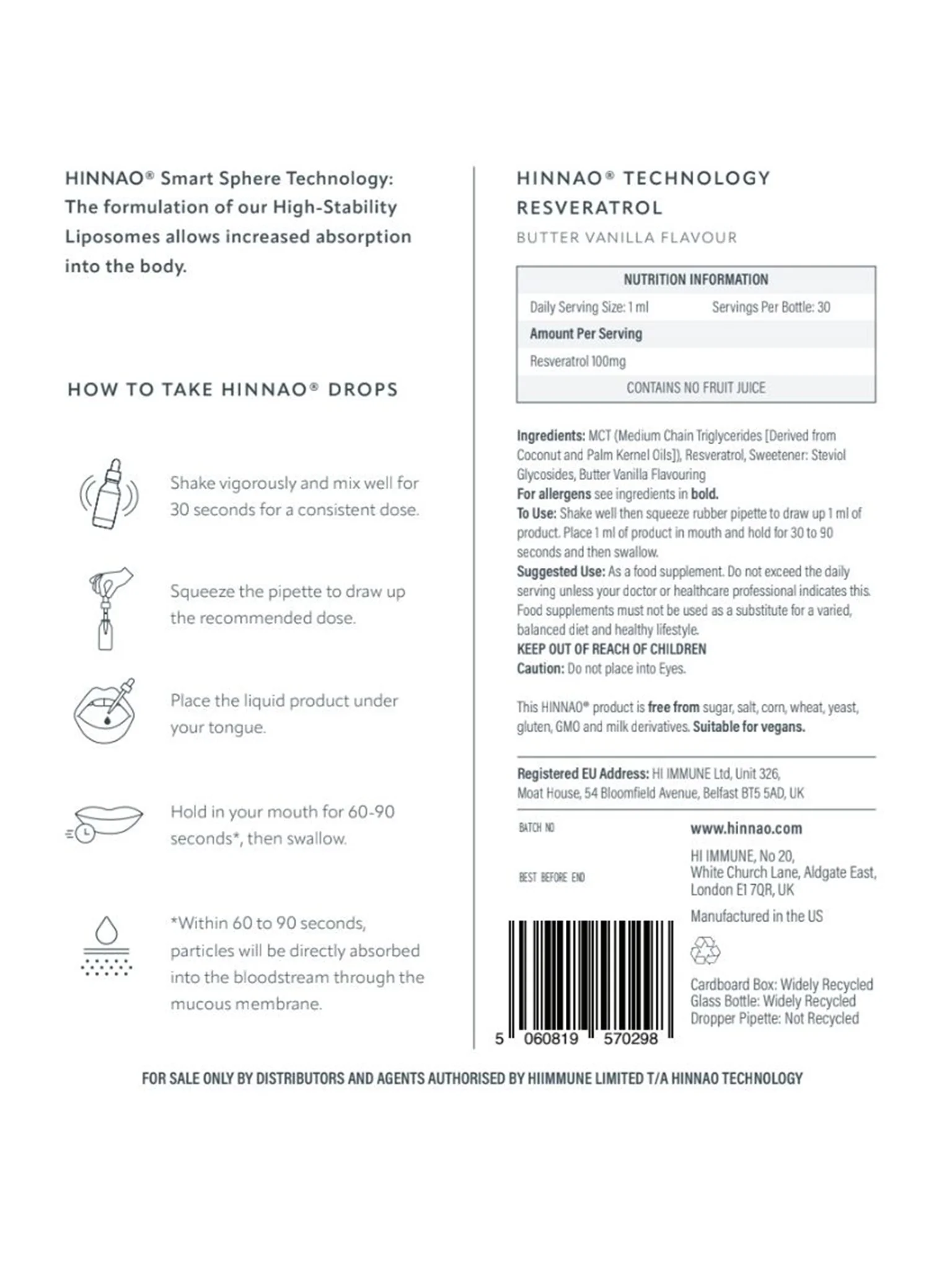 Resveratrol High-Stability Liposomes - 30 ml