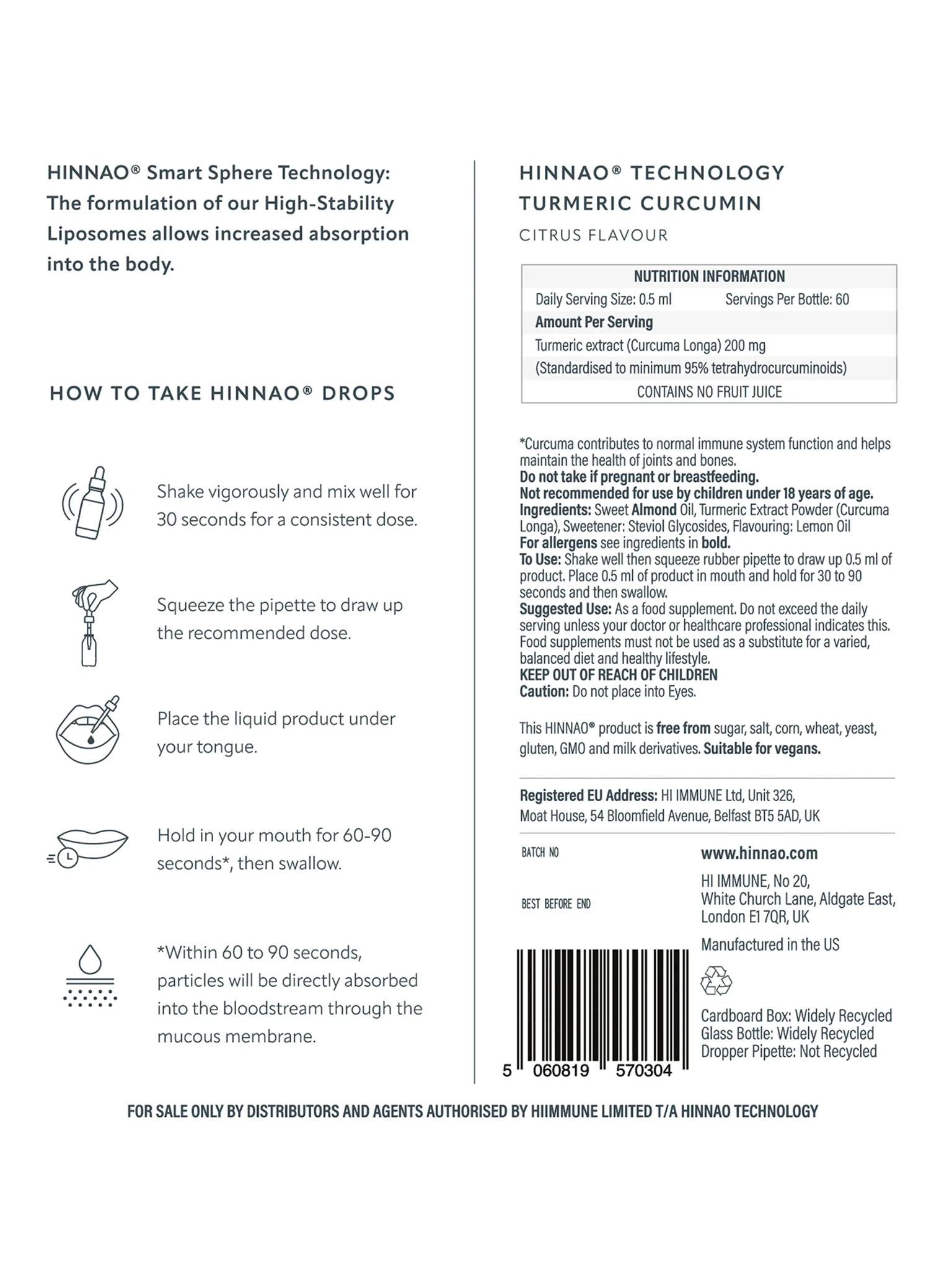 Turmeric Curcumin High-Stability Liposomes - 30 ml